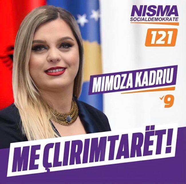 Mimoza Kadriu, kandidate për deputete nga radhët e Nisma Socialdemokrate