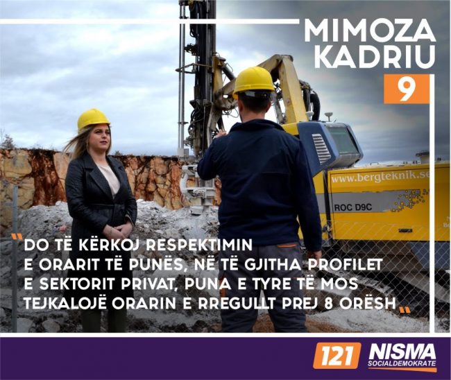 Mimoza Kadriu: Angazhimet e mia për punëtorët e sektorit privat