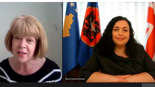 Presidentja Osmani zhvilloi takim virtual me ministren britanike për fqinjësi Evropiane dhe Amerikë, Wendy Morton