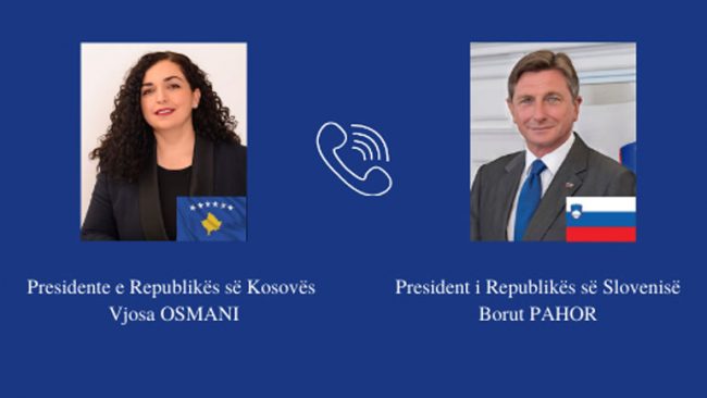 Presidentja e Kosovës zhvilloi një bisedë telefonike me Presidentin e Sllovenisë