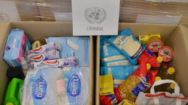 UNMIK dhuron 103 pako ushqimore higjienike për Komunën e Kamenicës