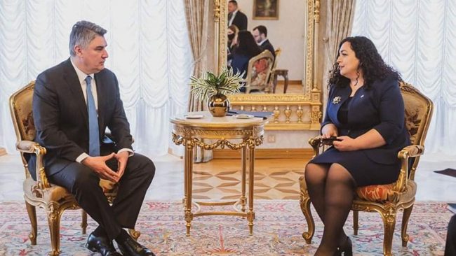 Presidentja Osmani takoi Presidentin kroat, Zoran Milanoviq