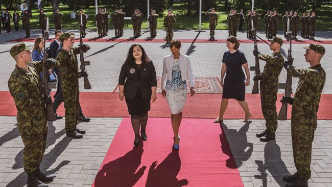 Presidentja Osmani u takua me Presidenten e Estonisë, Kersti Kaljulaid