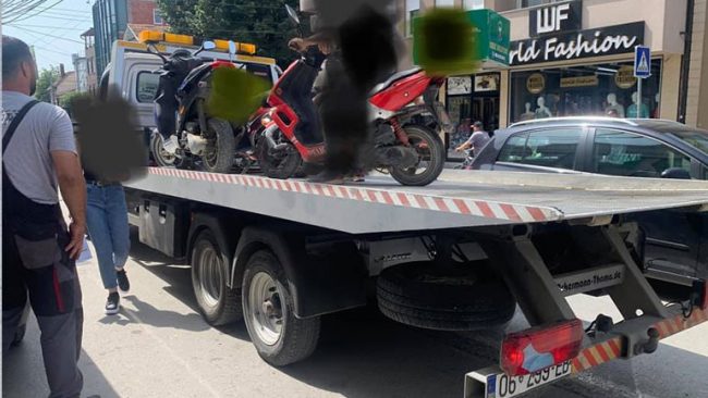 Gjilan: Policia largon nga trafiku rrugor motoçikletat pa regjistrim dhe në gjendje jo të rregullt teknike”