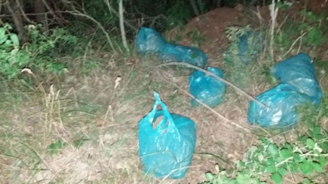 Njësitet policore kufitare gjatë patrullimit hasin në shtatë qese najloni me mbi shtatë kilogram substancë narkotike