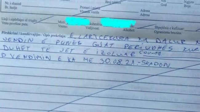 Viti: 500 euro dënim, nuk e respektoi masën e vetizolimit