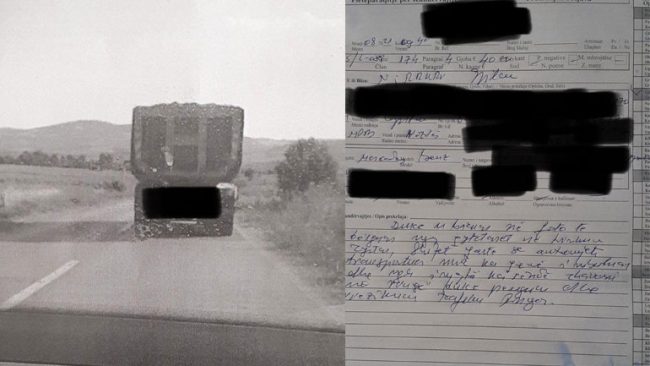 Identifikohet vozitësi i cili rrezikoi komunikacionin duke transportuar masën e zhavorrit pa e siguruar me mbulesë adekuate