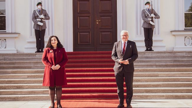 Presidentja Vjosa Osmani takoi presidentin e Gjermanisë, Frank-Walter Steinmeier