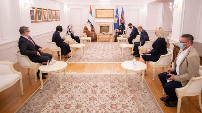 Presidentja Osmani priti në takim një delegacion të lartë shtetëror nga Emiratet e Bashkuara Arabe