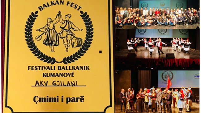 Ansambli “Gjilani” fitues i vendit të parë në Festivalin Ballkanik mbajtur në Kumanovë