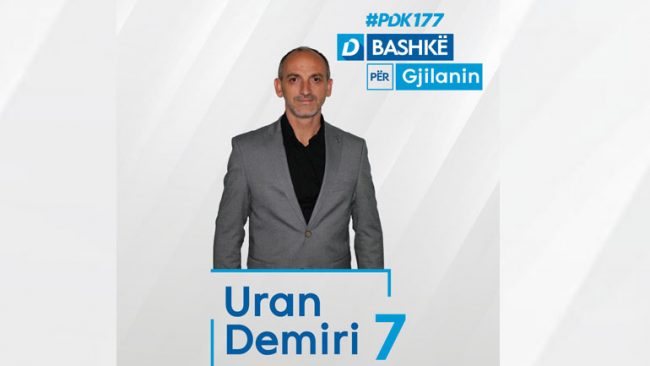Uran Demiri kërkon votën e gjilanasve për asamble komunale