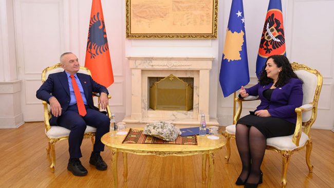 Presidentja Osmani takoi presidentin e Shqipërisë, Ilir Meta