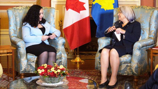 Presidentja Osmani takoi Guvernatoren e Përgjithshme të Kanadasë, Mary Simon
