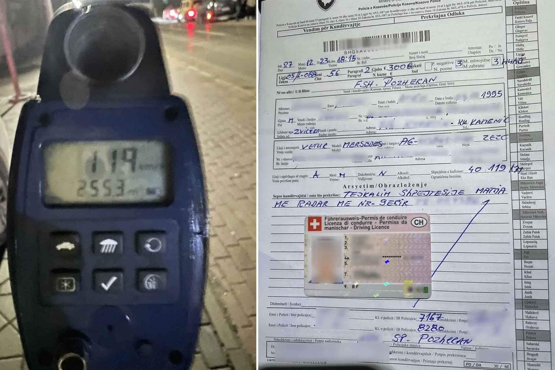 Edhe një i gjobitur në Viti për tejkalim shpejtësie