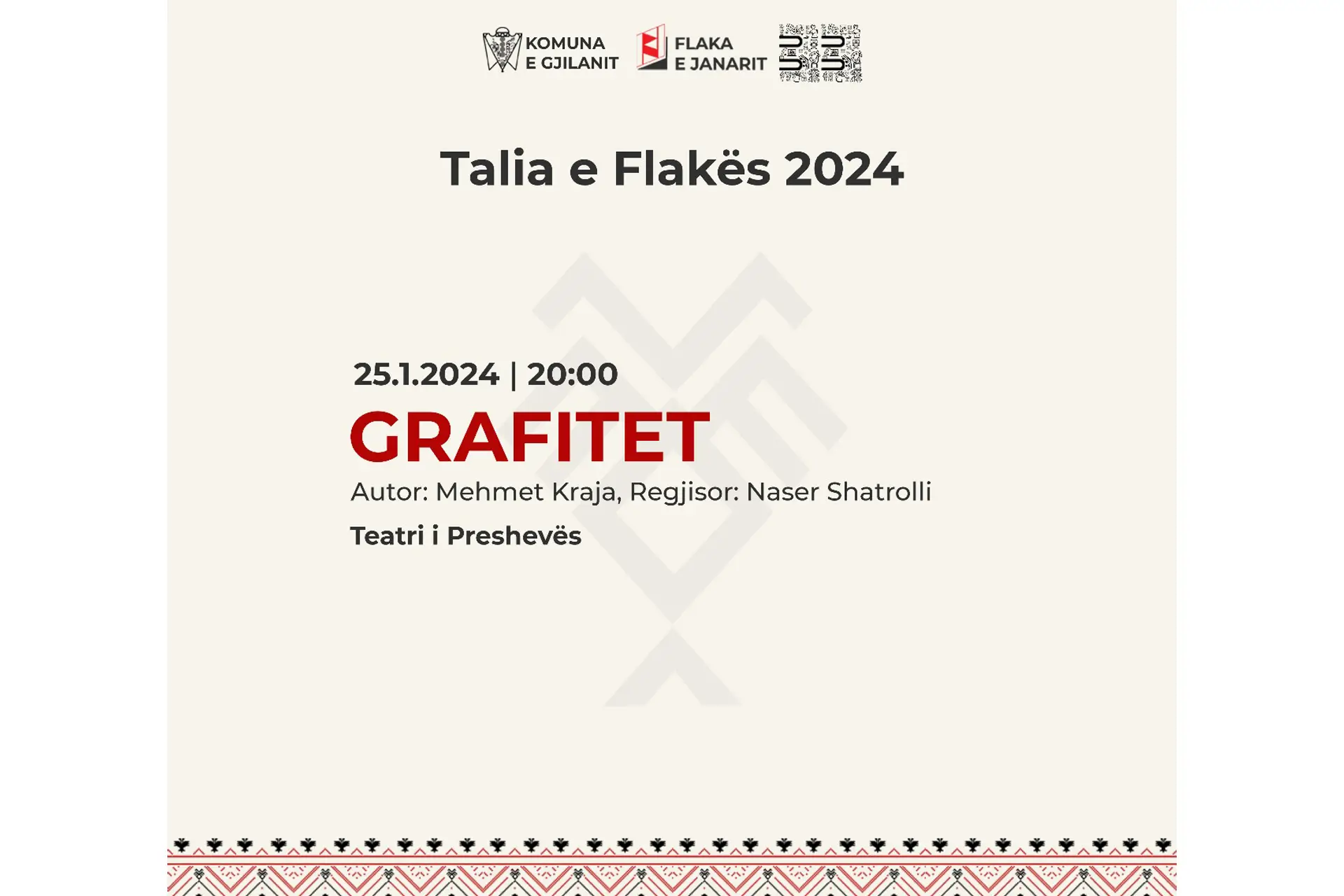 Sonte në natën e tretë të Festivalit “Talia…”, jepet shfaqja “Grafitet”