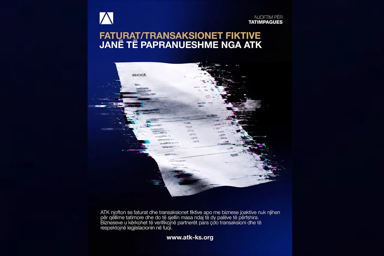 ATK: Faturat dhe transaksionet e realizuara me biznese fiktive apo joaktive nuk njihen për qëllime tatimore